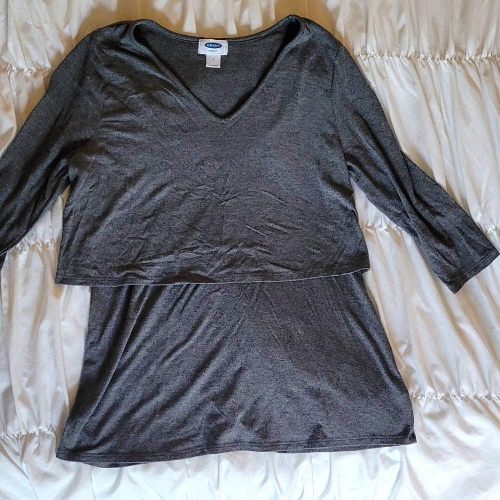 Old Navy Gray Small Maternity and Nursing Shirt